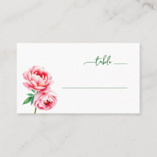 Sophisticated Pink Floral Label Place Card