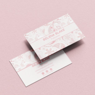 Sophisticated Pink Floral    Modern & Professional Business Card