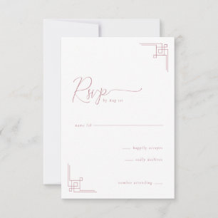 Sophisticated Pink Geometric RSVP Card