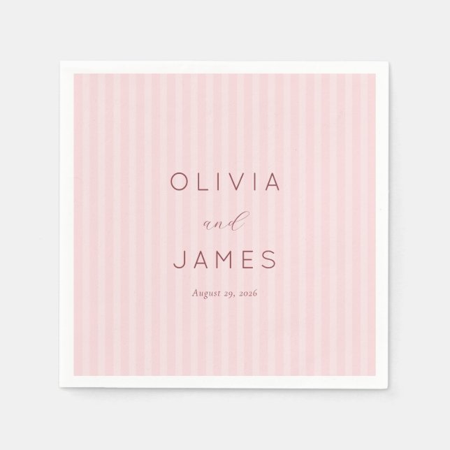 Sophisticated Pink Stripes Napkins (Front)