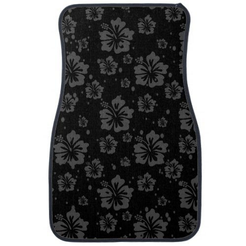 Sophisticated Plain Black Muted Floral  Car Floor Mat