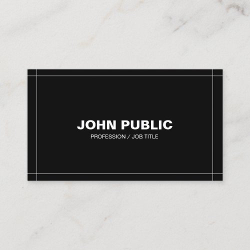 Sophisticated Plain Corporate Modern Black White Business Card