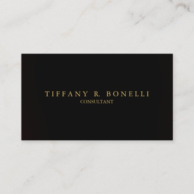 Sophisticated Plain Dark Grey Professional Elegant Business Card (Front)