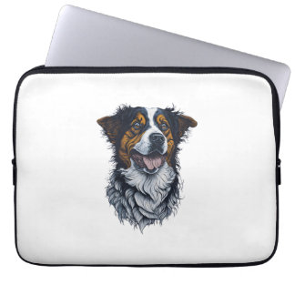 Sophisticated Pooch Portraits Trendy Dog Head Arti Laptop Sleeve