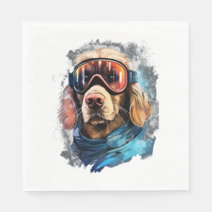 Sophisticated Pooch Portraits Trendy Dog Head Arti Napkins