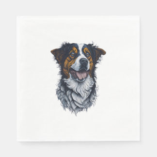 Sophisticated Pooch Portraits Trendy Dog Head Arti Napkins