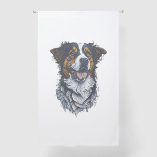 Sophisticated Pooch Portraits Trendy Dog Head Arti Sheer Curtains
