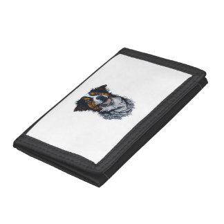Sophisticated Pooch Portraits Trendy Dog Head Arti Trifold Wallet