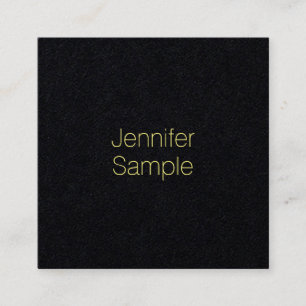 Sophisticated Premium Black Gold Text Modern Square Business Card