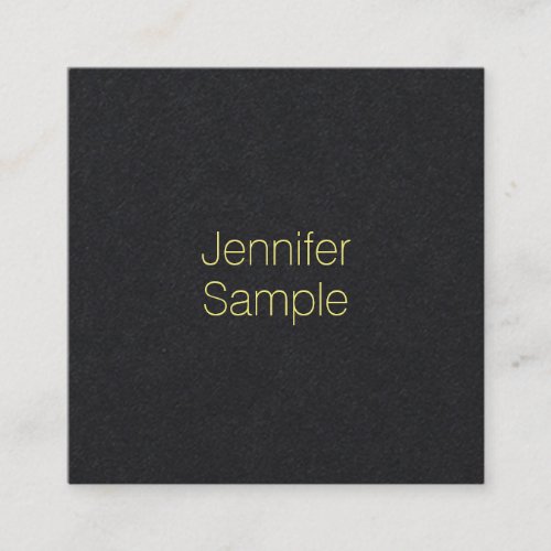 Sophisticated Premium Black Gold Text Modern Square Business Card