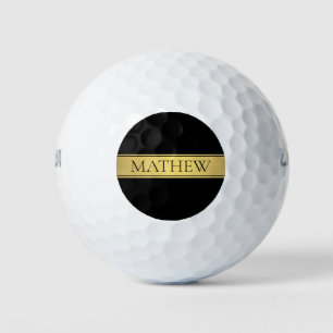 Sophisticated Presentation Faux Gold & Black Golf Balls