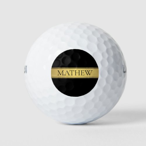 Sophisticated Presentation  Faux Gold  Black Golf Balls