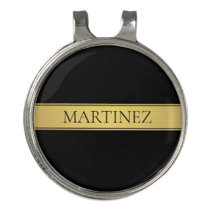 Sophisticated Presentation Faux Gold & Black Golf Hat Clip