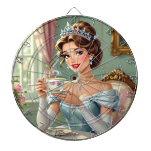 Sophisticated princess with crown elegant gown dart board