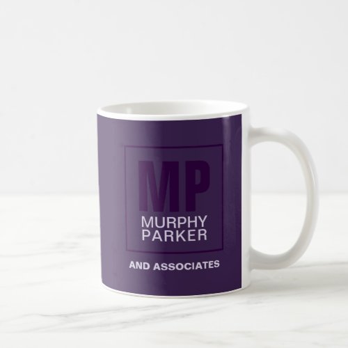 Sophisticated Purple Business Monogram Logo Coffee Coffee Mug
