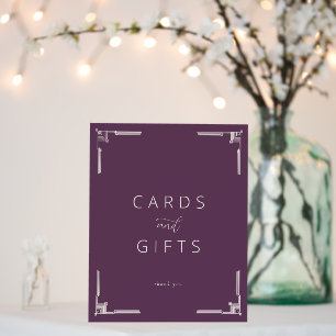 Sophisticated Purple Deco Cards and Gifts Sign