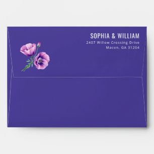 Sophisticated Purple Floral Illustration Envelope