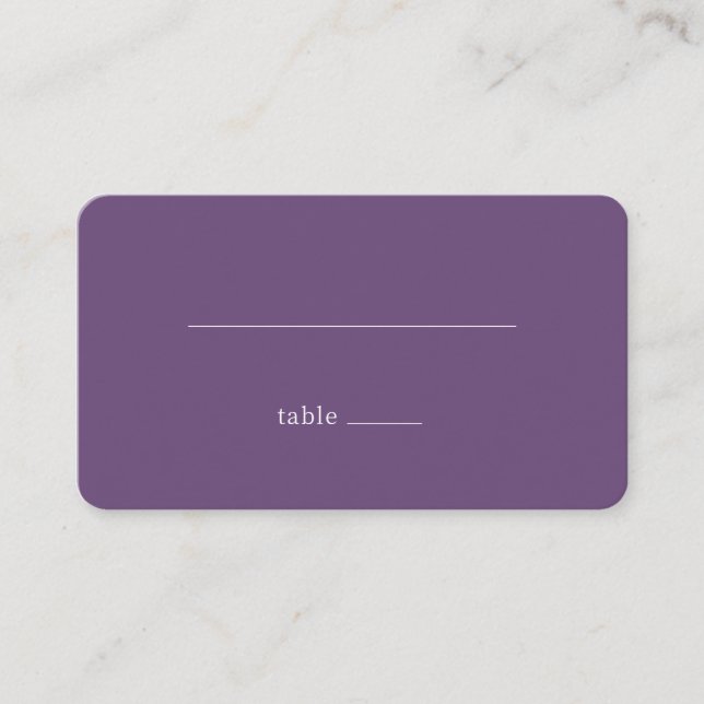 Sophisticated Purple Minimalist Lines Place Card (Front)