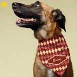 Sophisticated Red Argyle Custom Name Pet Bandana<br><div class="desc">You beloved dog will look so refined and fashionable in this red argyle pattern bandana with their name on it! Great for a canine family member who is part of a fancy and upstanding family :) It's really easy to personalize this yourself right on the platform. Grab a few bandanas...</div>
