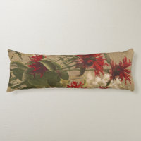 Sophisticated Red & Burgundy Floral Against Beige