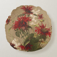 Sophisticated Red & Burgundy Floral Against Beige