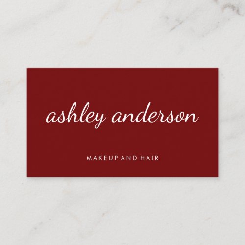 Sophisticated Red Cursive Text Business Card