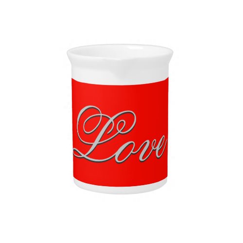 Sophisticated Red Love Wedding Beverage Pitcher