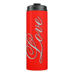 Sophisticated Red Love Wedding Thermal Tumbler