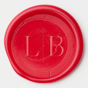 Sophisticated Red Serif Wedding Wax Seal Sticker