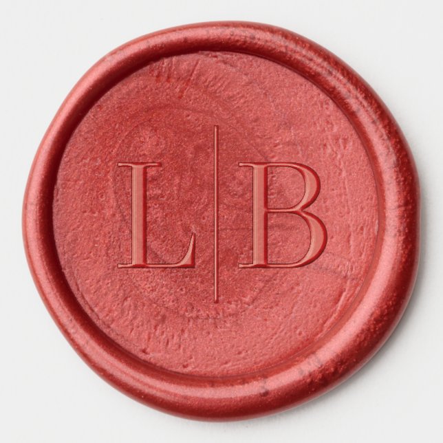 Sophisticated Red Wax Seal for Wedding Invitations Sticker (Front)