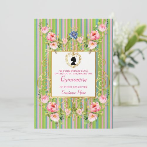 Sophisticated Regency Era Quinceanera Invitation