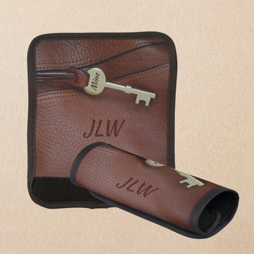 Sophisticated Rich Dark Brown Leather Luggage Handle Wrap