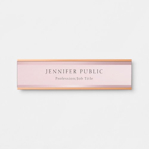 Sophisticated Rose Gold Modern Template Trendy Door Sign