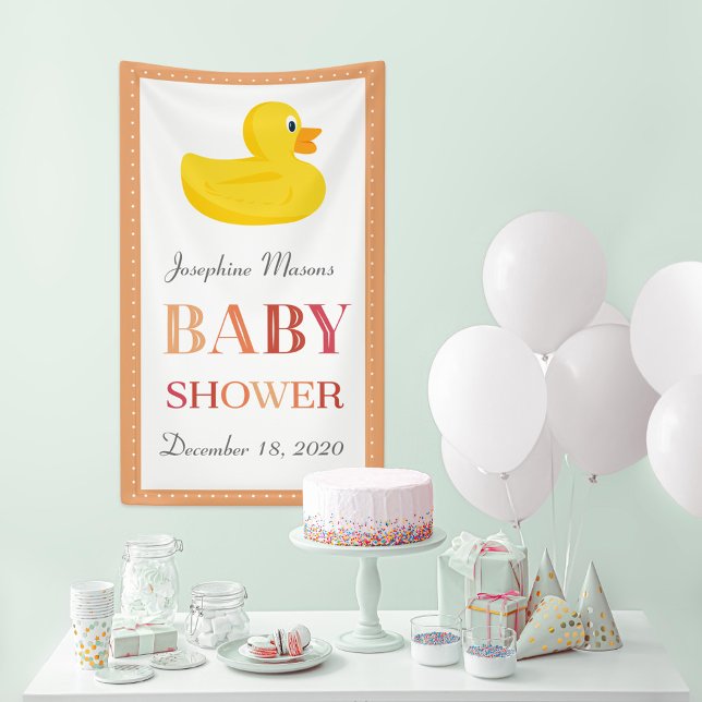 Sophisticated Rubber Duck Neutral Baby Shower Banner (Creator Uploaded)