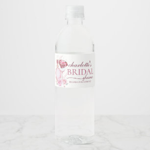 Sophisticated Rubies and Rose Bridal Shower Water Bottle Label