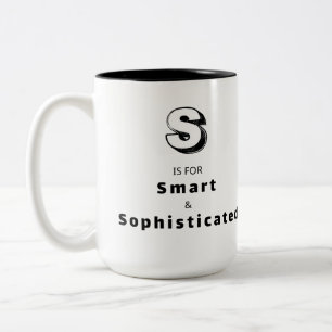 Sophisticated S - Personalized Luxury Praise Two-Tone Coffee Mug