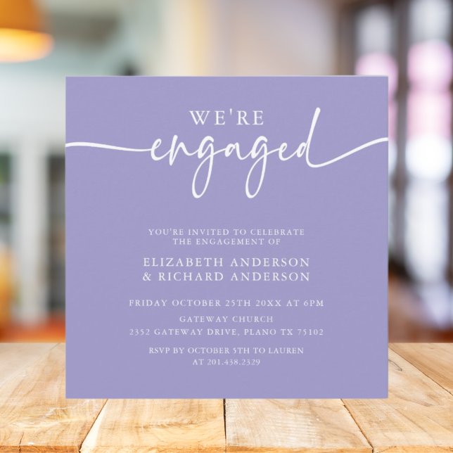 Sophisticated Sage Green Engagement Party Square Invitation (Creator Uploaded)