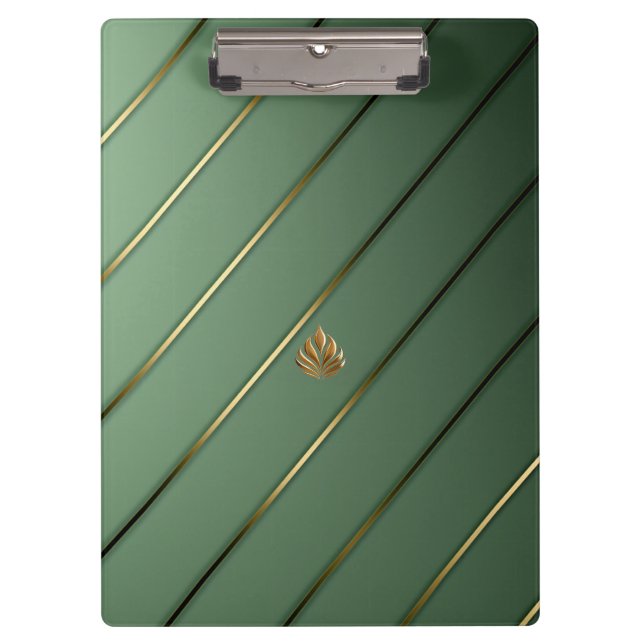 Sophisticated Sage Green & Gold Clipboard (Front)