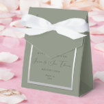 Sophisticated Sage & Silver Wedding Favor Boxes<br><div class="desc">Beautiful sophisticated sage and silver colored wedding favor box. Trendy sage and silver colors for your special day. Romantic and fashionable colors for weddings. Pretty sage background with a shiny silver border. Unique, chic and classy invitation suitable for any season. All text, font and font color is fully customizable to...</div>