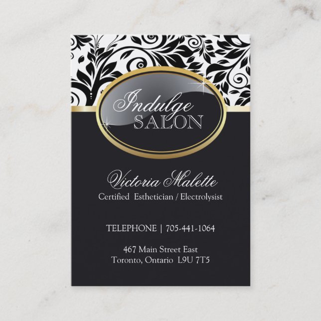 Sophisticated Salon and Spa Appointment Card (Front)