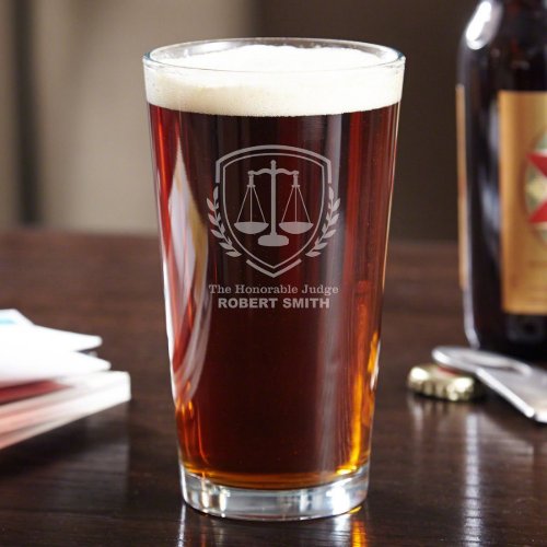 Sophisticated Scales of Justice Pint Glass