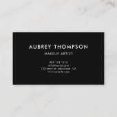 Sophisticated Script Calligraphy Minimal Black Business Card (Back)