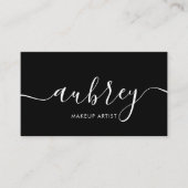 Sophisticated Script Calligraphy Minimal Black Business Card (Front)
