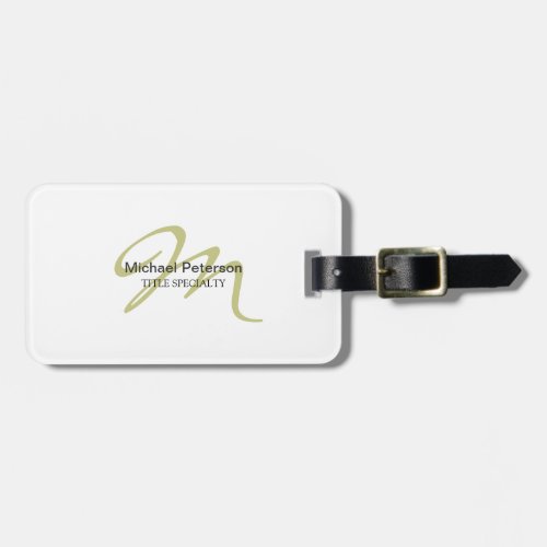 Sophisticated Script Monogram Initial Modern Luggage Tag