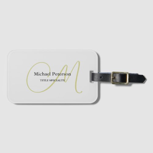 Sophisticated Script Monogram Initial Modern Luggage Tag