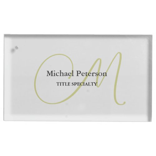 Sophisticated Script Monogram Initial Modern Place Card Holder