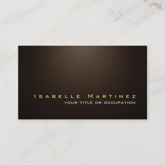 Sophisticated Sepia Brown Modern Professional Business Card (Front)