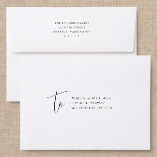 Sophisticated Serif & Script Back Addressed Envelopes