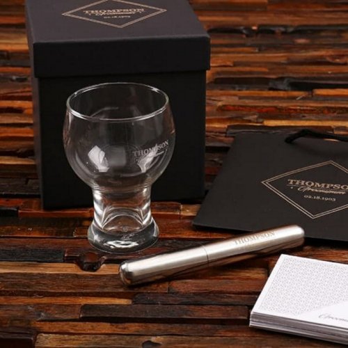 Sophisticated Set with Cigar Holder and Beer Glass