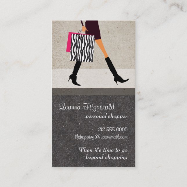 Sophisticated Shopper Business Card (Front)